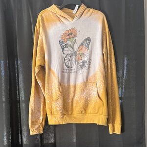 Yellow and White Graphic Hoodie